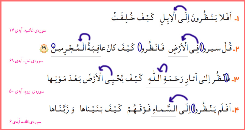 حل تمرین های درس 15 قرآن چهارم
