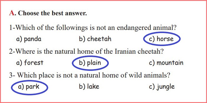 جواب و ترجمه Reading Comprehension صفحه ۲۳ درس یک زبان دهم