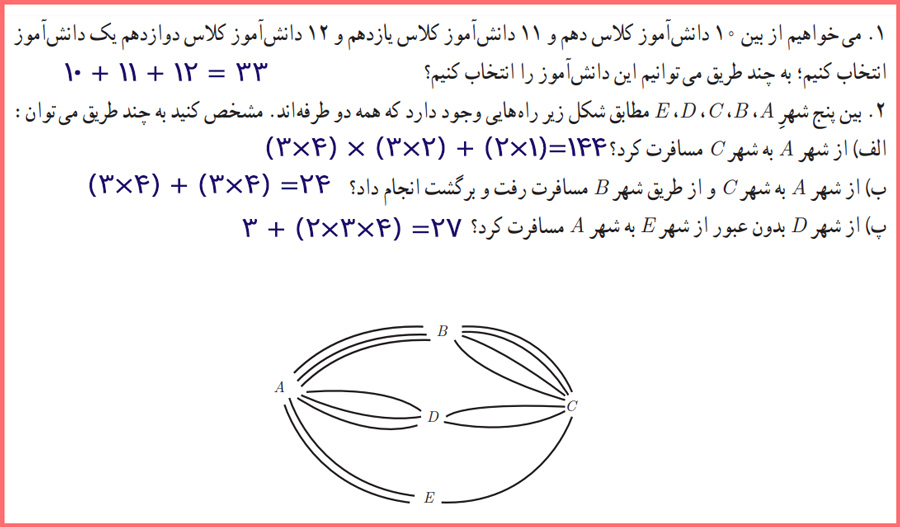 پاسخ تمرین صفحه ۱۰ ریاضی و آمار دوازدهم انسانی