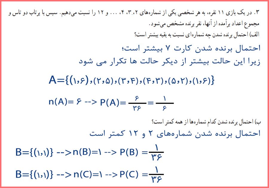 راه حل کاردرکلاس صفحه ۲۱ ریاضی دوازدهم انسانی