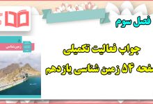 جواب فعالیت تکمیلی صفحه ۵۴ زمین شناسی یازدهم