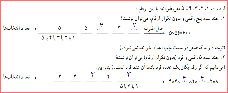 پاسخ  کاردرکلاس صفحه ۶ ریاضی و آمار دوازدهم انسانی