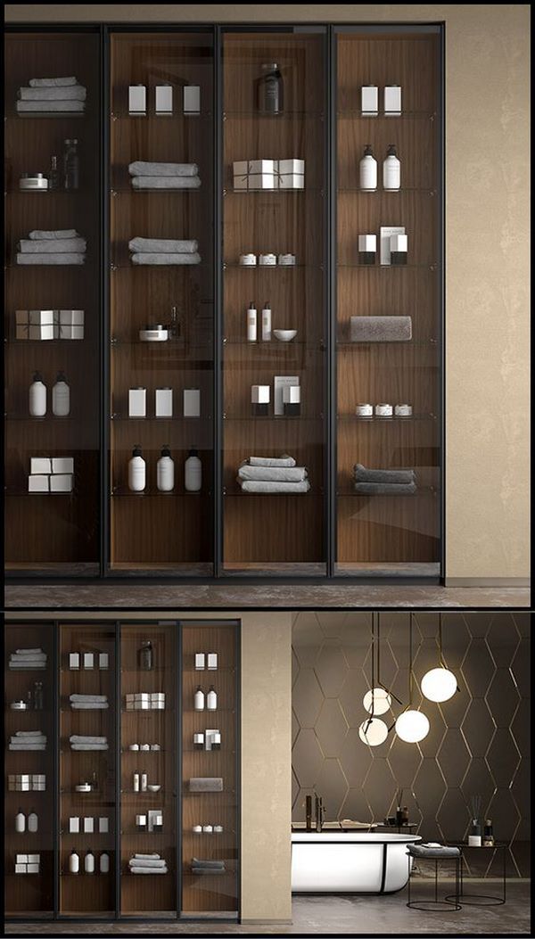 استفاده از شیشه در دکوراسیون حمام؛ مدل‌های کابینت شیشه ای حمام جذاب و