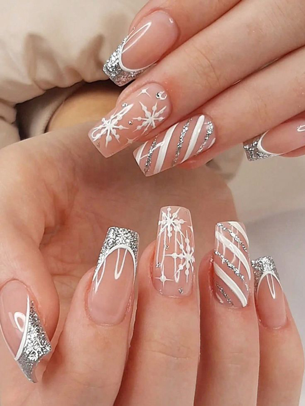 womens winter nail design 21 - طرح ناخن زمستونی جدید 1402 برای همه دختر های تینیجر