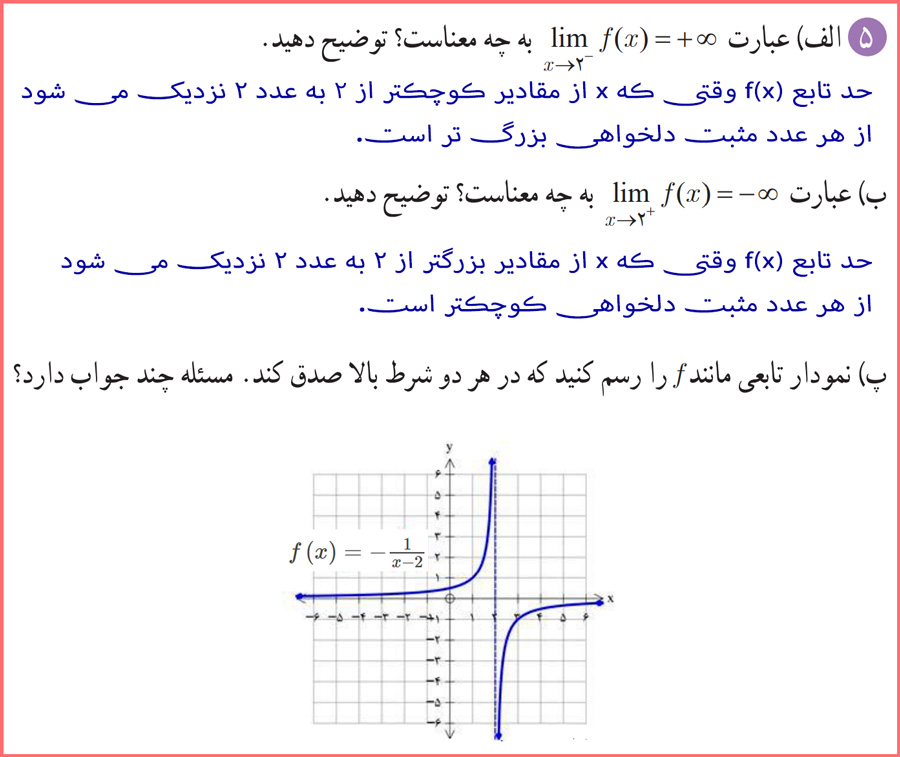 جواب کامل سوال های صفحه ۵۷ کتاب ریاضی پایه دوازدهم رشته تجربی