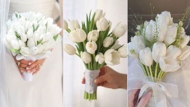 مدل دسته گل عروس و نامزدی لاله سفید