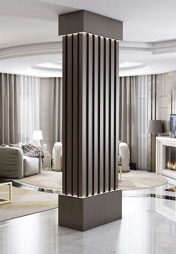 ۴۵ مدل تزیین ستون وسط پذیرایی جدید؛ به زیباترین حالت از ستون وسط هال