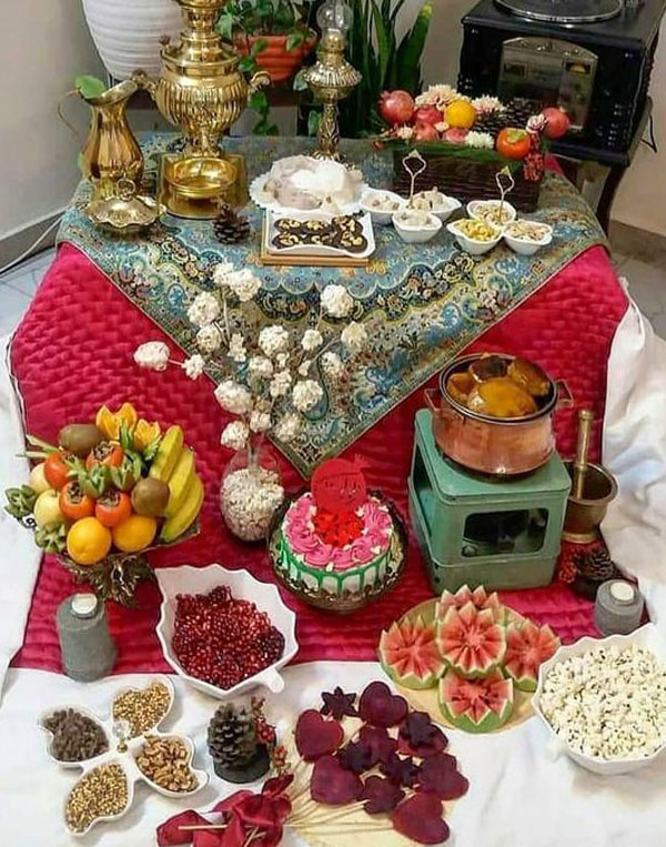 سفره شب یلدا برای عروس