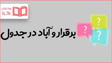 برقرار و آباد در جدول