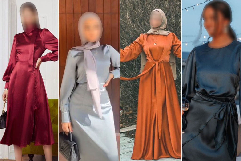 مدل لباس ساتن پوشیده مجلسی