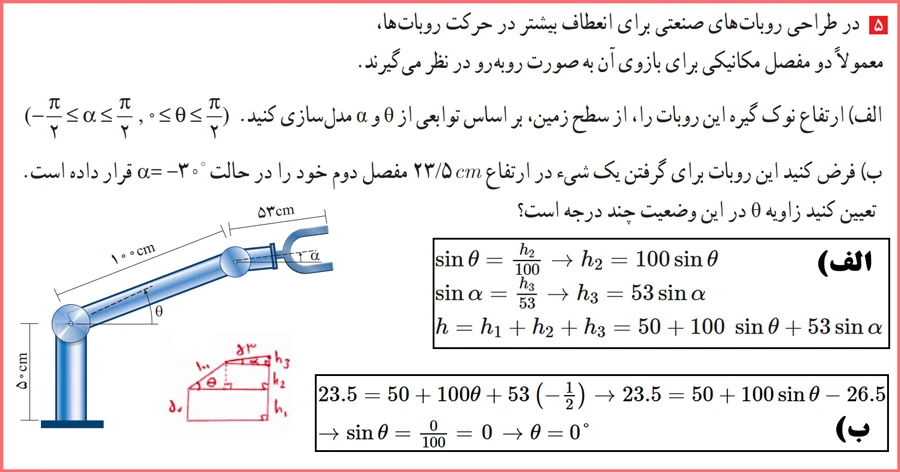 جواب سوال ۵ تمرین صفحه ۱۰۹ حسابان یازدهم