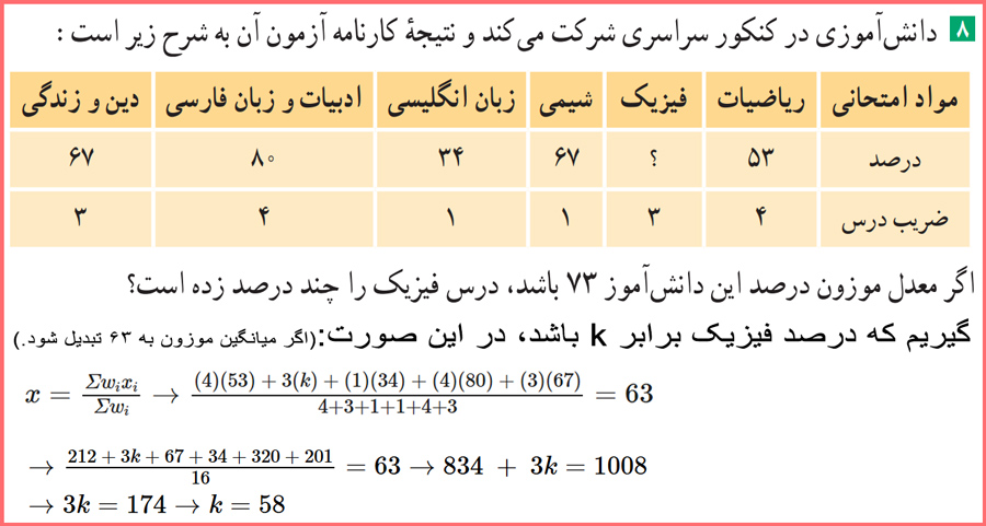 حل تمرینات صفحه ۸۵ آمار و احتمال یازدهم