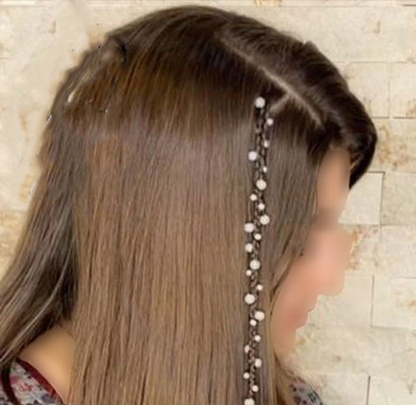 model of front hair weave with pearls 1 - مدل بافت مو با مروارید 1402 جدید +100 مدل