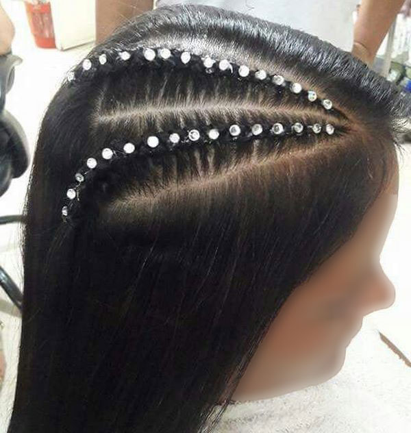 model of front hair weave with pearls 12 - مدل بافت مو با مروارید 1402 جدید +100 مدل