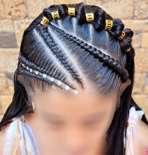 model of front hair weave with pearls 14 - مدل بافت مو با مروارید 1402 جدید +100 مدل