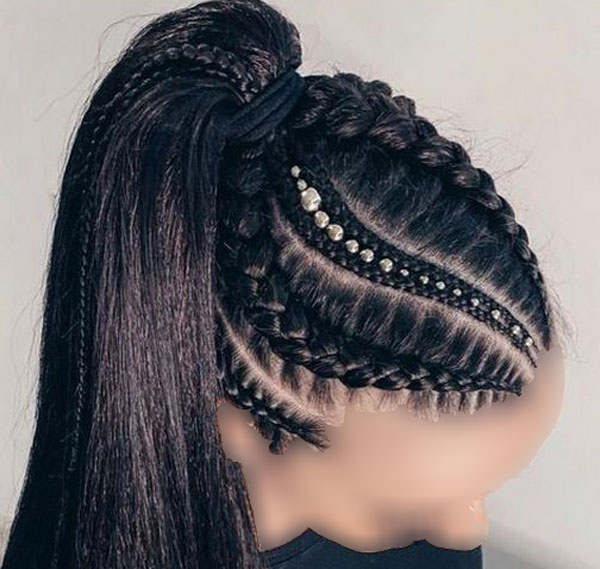 model of front hair weave with pearls 16 - مدل بافت مو با مروارید 1402 جدید +100 مدل