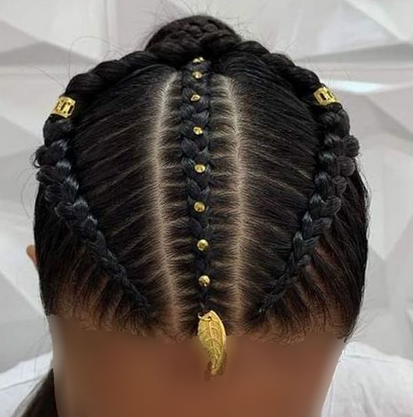 model of front hair weave with pearls 19 - مدل بافت مو با مروارید 1402 جدید +100 مدل