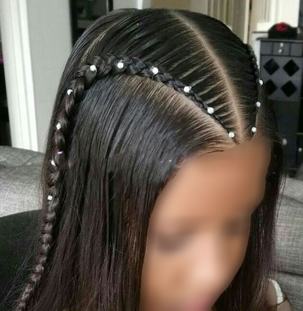 model of front hair weave with pearls 24 - مدل بافت مو با مروارید 1402 جدید +100 مدل