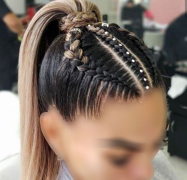 model of front hair weave with pearls 27 - مدل بافت مو با مروارید 1402 جدید +100 مدل