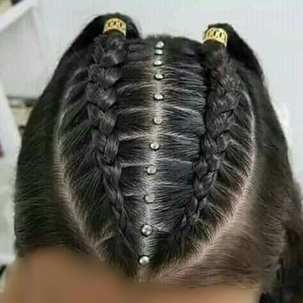model of front hair weave with pearls 28 - مدل بافت مو با مروارید 1402 جدید +100 مدل