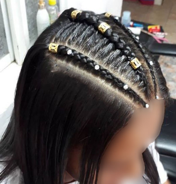 model of front hair weave with pearls 29 - مدل بافت مو با مروارید 1402 جدید +100 مدل