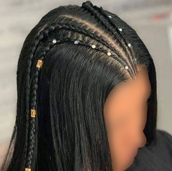 model of front hair weave with pearls 31 - مدل بافت مو با مروارید 1402 جدید +100 مدل