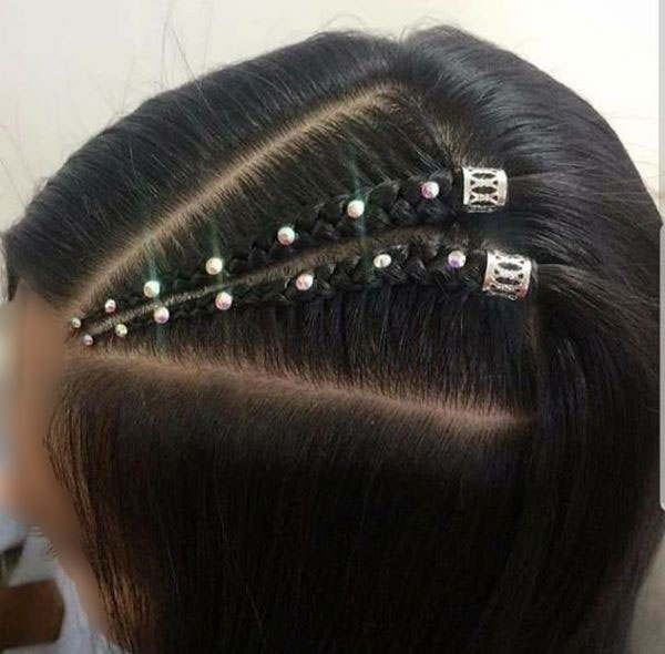 model of front hair weave with pearls 33 - مدل بافت مو با مروارید 1402 جدید +100 مدل