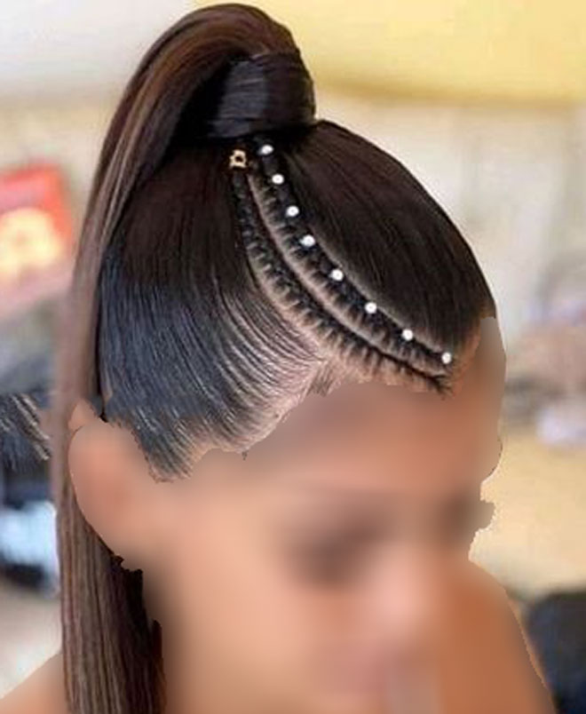 model of front hair weave with pearls 34 - مدل بافت مو با مروارید 1402 جدید +100 مدل