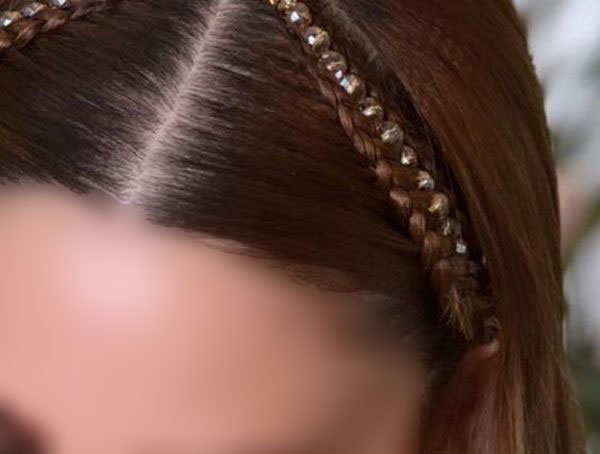 model of front hair weave with pearls 5 - مدل بافت مو با مروارید 1402 جدید +100 مدل