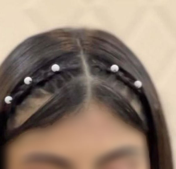 model of front hair weave with pearls 8 - مدل بافت مو با مروارید 1402 جدید +100 مدل