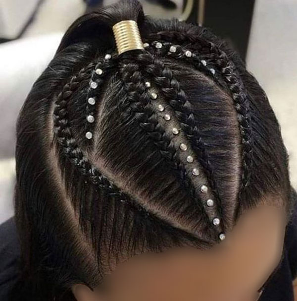 model of front hair weave with pearls 9 - مدل بافت مو با مروارید 1402 جدید +100 مدل