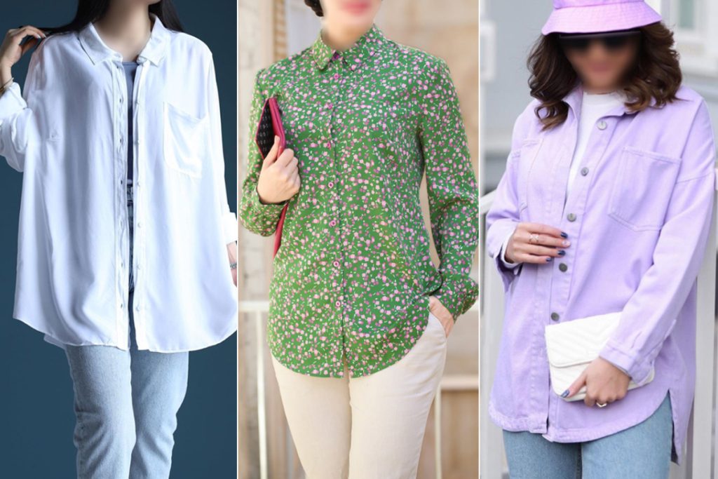 مدل شومیز یقه مردانه سفید