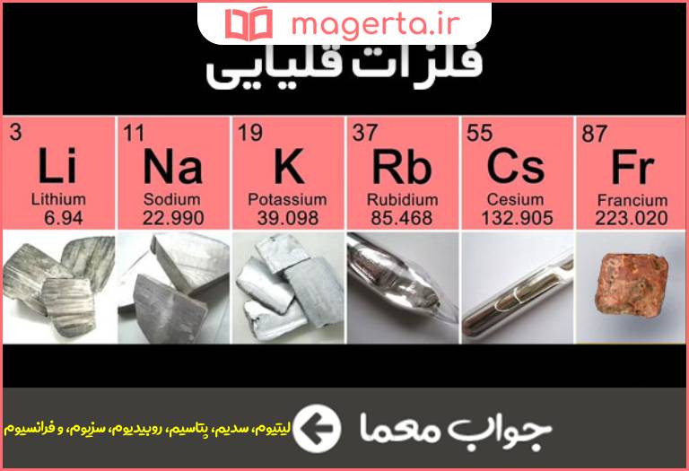 جواب معما فلز قلیایی در جدول