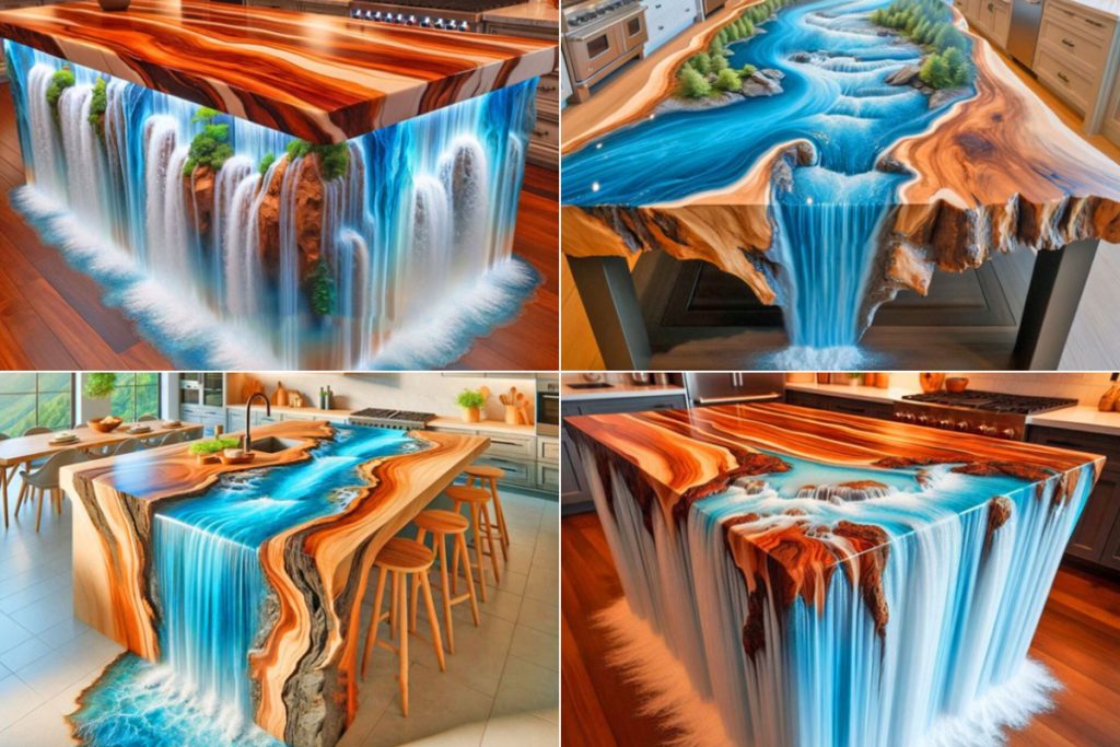 جزایر آشپزخانه آبشاری اپوکسی