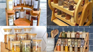 جا ادویه شیشه ای استند دار