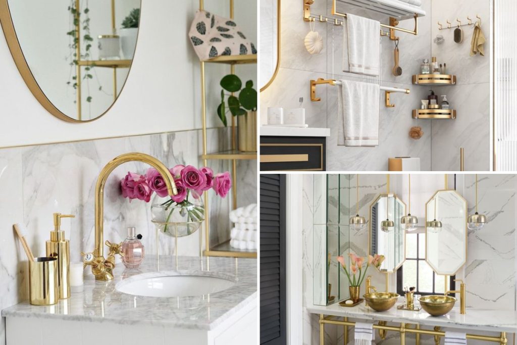 مدل اکسسوری سرویس بهداشتی طلایی رنگ