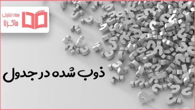 ذوب شده در جدول