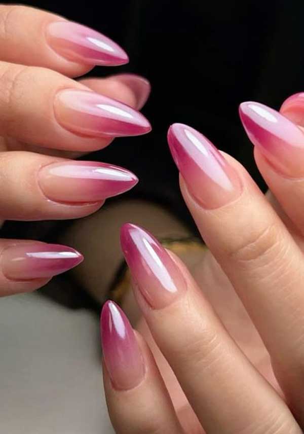 ناخن کروم صورتی فرنچ