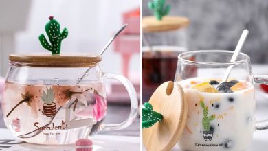 ماگ شیشه ای درب چوبی