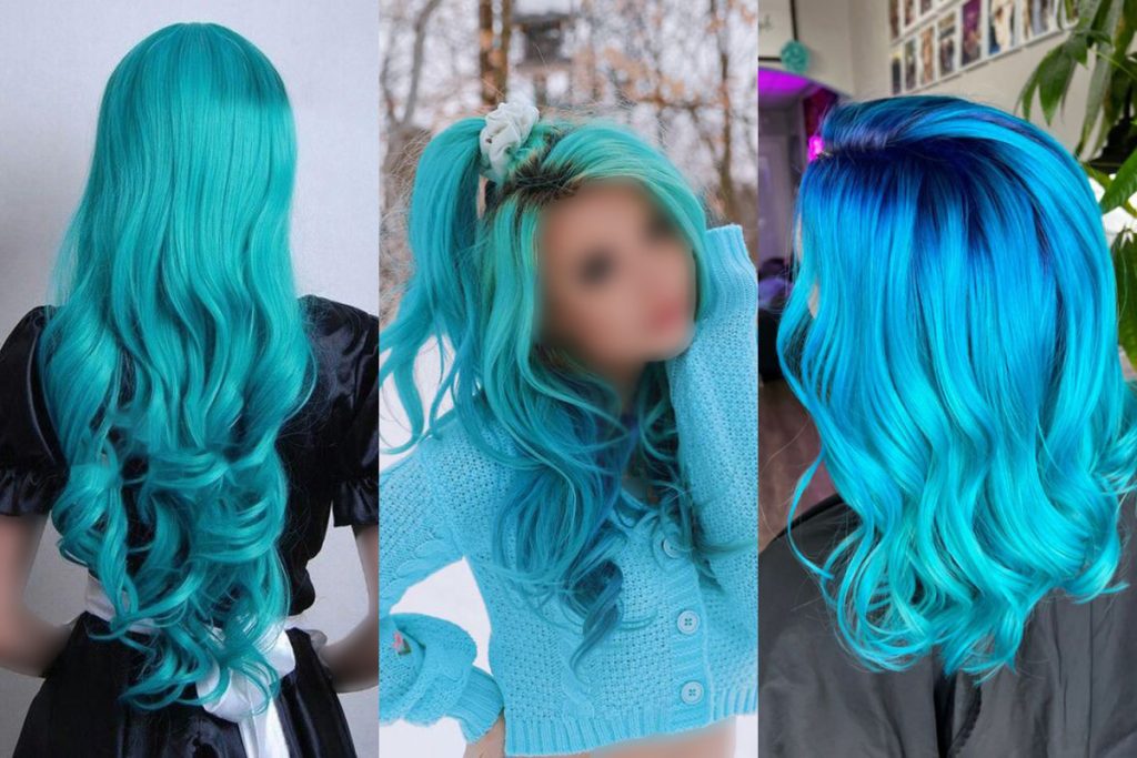 مدل رنگ موی آبی اطلسی