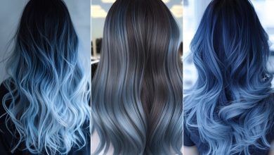 مدل رنگ موی آبی دودی زنانه