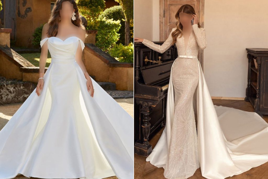 مدل لباس عروس دو دامنه اروپایی