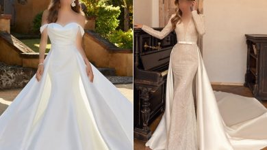 مدل لباس عروس دو دامنه اروپایی