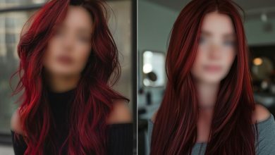 مدل رنگ موی قرمز تیره زنانه