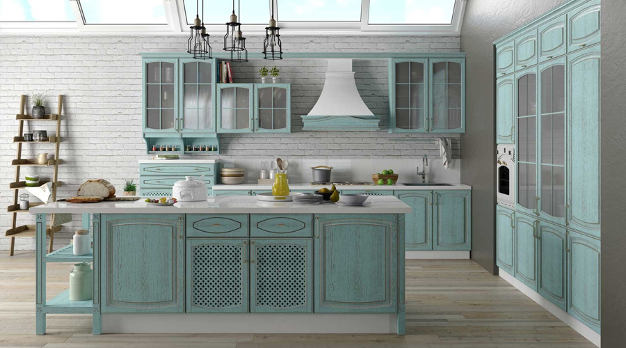 رنگ کابینت آبی آسمانی