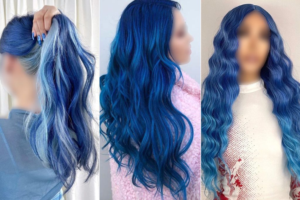 مدل رنگ موی آبی اقیانوسی زنانه