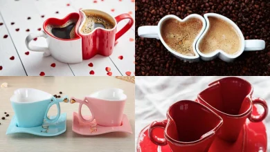 مدل فنجان قهوه با طرح قلب فانتزی