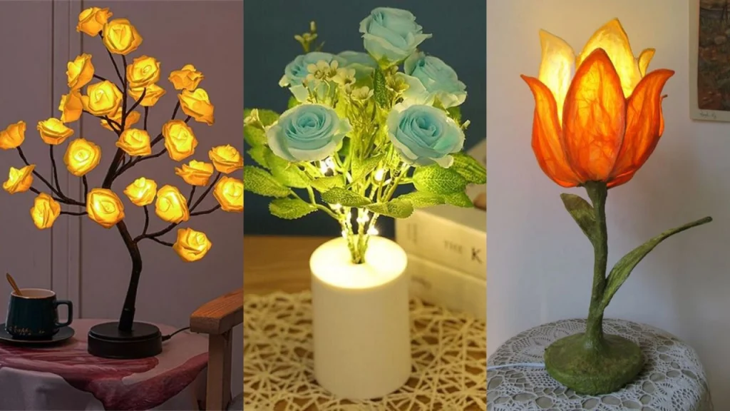 مدل چراغ رومیزی طرح گل