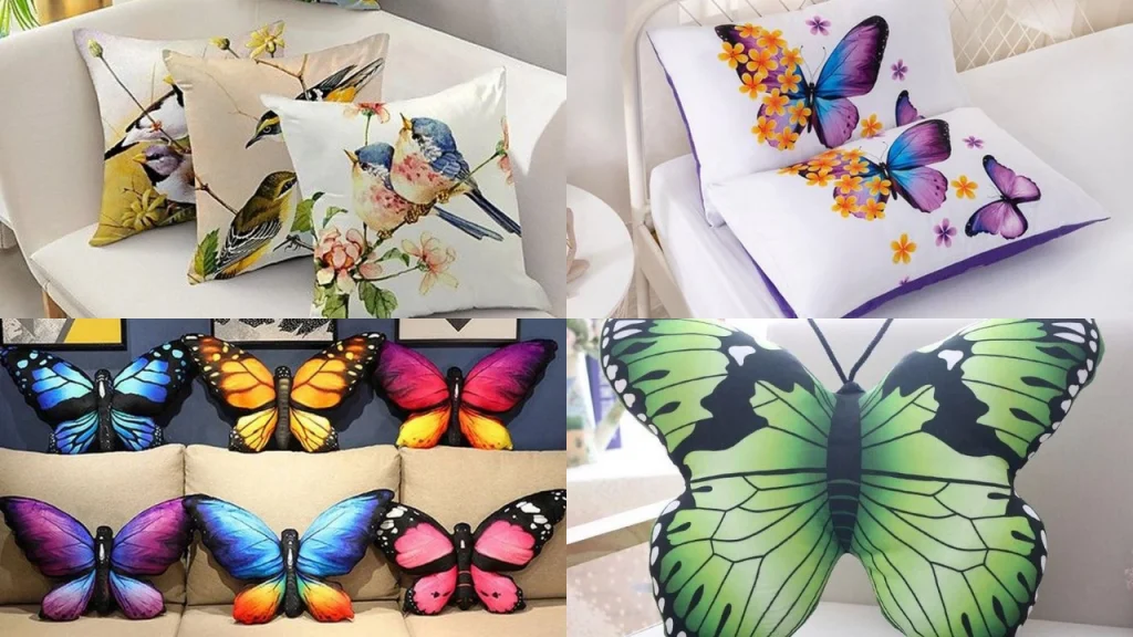مدل کوسن رومبلی با طرح پروانه