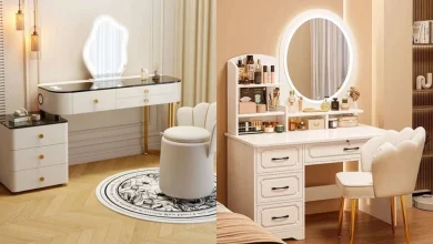 مدل میز آرایش دخترانه سفید